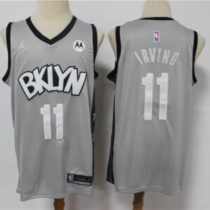 Nets 11 Kyrie Irving Light Grey 2021 Jordan Men Jersey