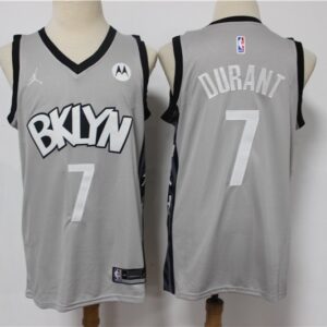 Nets 7 Kevin Durant Grey 2021 Jordan Men Jersey
