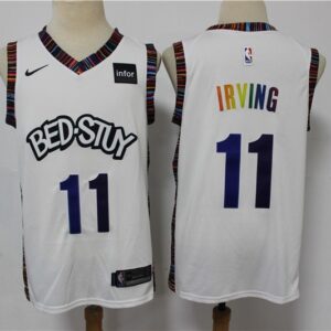 Nets 11 Kyrie Irving White 2020 City Men Jersey