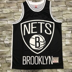 Nets Black Mitchell & Ness Big Face Men Jersey