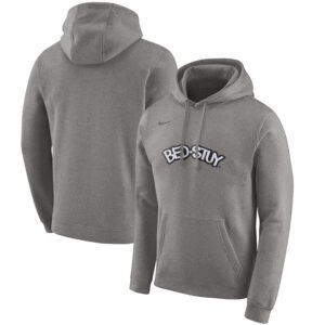 Nets 2019-20 City Edition Club Gray Pullover Hoodie