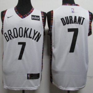 Nets 7 Kevin Durant White City Edition Men Jersey