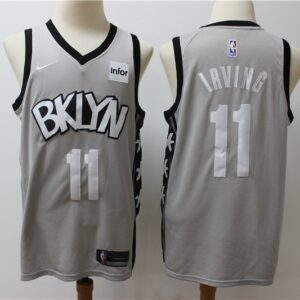 Nets 11 Kyrie Irving Gray New Men Jersey