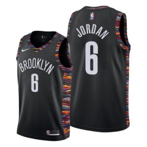 Brooklyn Nets 6 DeAndre Jordan Black City Edition Men Jersey