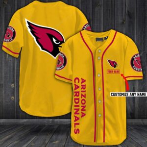 Arizona Cardinals Yellow Baseball Customized Jersey (5)
