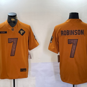 Nike Falcons 7 Bijan Robinson 2023 Brown Salute To Service Limited Men Jersey (Runs Small)