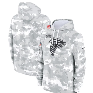 Falcons 2024 White Grey Salute To Service Hoodie (Runs Small)