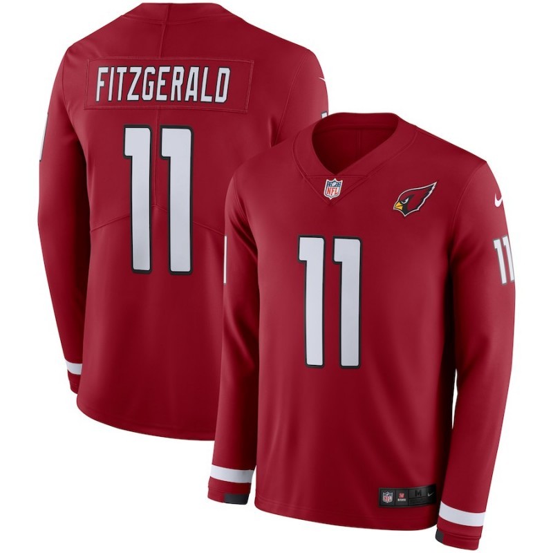 Nike Cardinals 11 Larry Fitzgerald Red Long Sleeve Limited Men Jersey