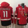 Arizona Cardinals 11 Larry Fitzgerald Red All Stitched Hooded Men Sweatshirt