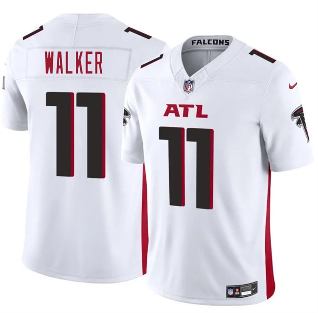 Nike Falcons 11 Jalon Walker White 2025 Draft F.U.S.E. Vapor Limited Men Jersey
