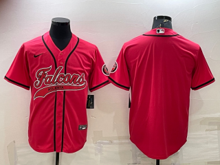 Nike Falcons Blank Red With Patch Vapor Baseball Limited Men Jersey