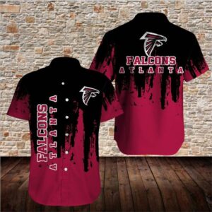 Atlanta Falcons Summer Casual Slim Button-Down Short Sleeve Shirt