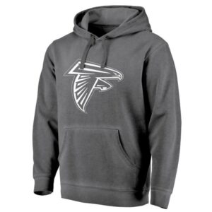 Atlanta Falcons Pro Line Black White Logo Shadow Washed Pullover Men Hoodie