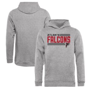 Atlanta Falcons Pro Line Ash Side Stripe Pullover Youth Hoodie