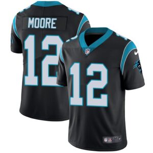 Panthers 12 DJ Moore 2018 Draft Black Vapor Untouchable Limited Men Jersey