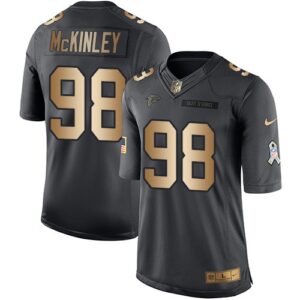 Nike Falcons 98 Takkarist McKinley Anthracite Gold Salute to Service Limited Men Jersey