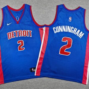 Detroit Pistons 2 Cade Cunningham Blue Youth Jersey