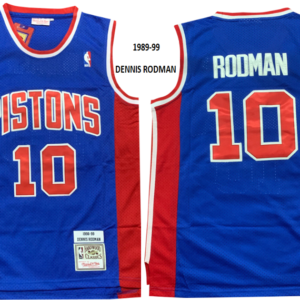 Pistons 10 Rodman Blue Throwback Men Jersey