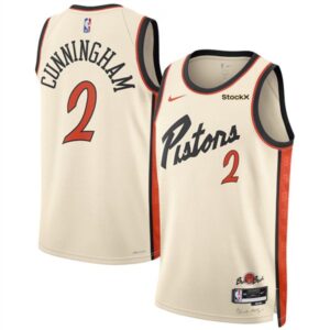 Pistons 2 Cade Cunningham Cream 2024-25 City Edition Men Jersey