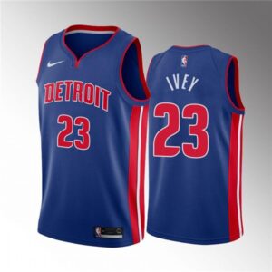 Pistons 23 Jaden Ivey Blue 2022 Draft Basketball Men Jersey