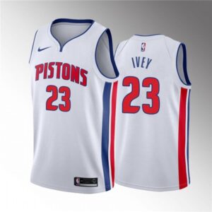 Pistons 23 Jaden Ivey White 2022 Draft Basketball Men Jersey
