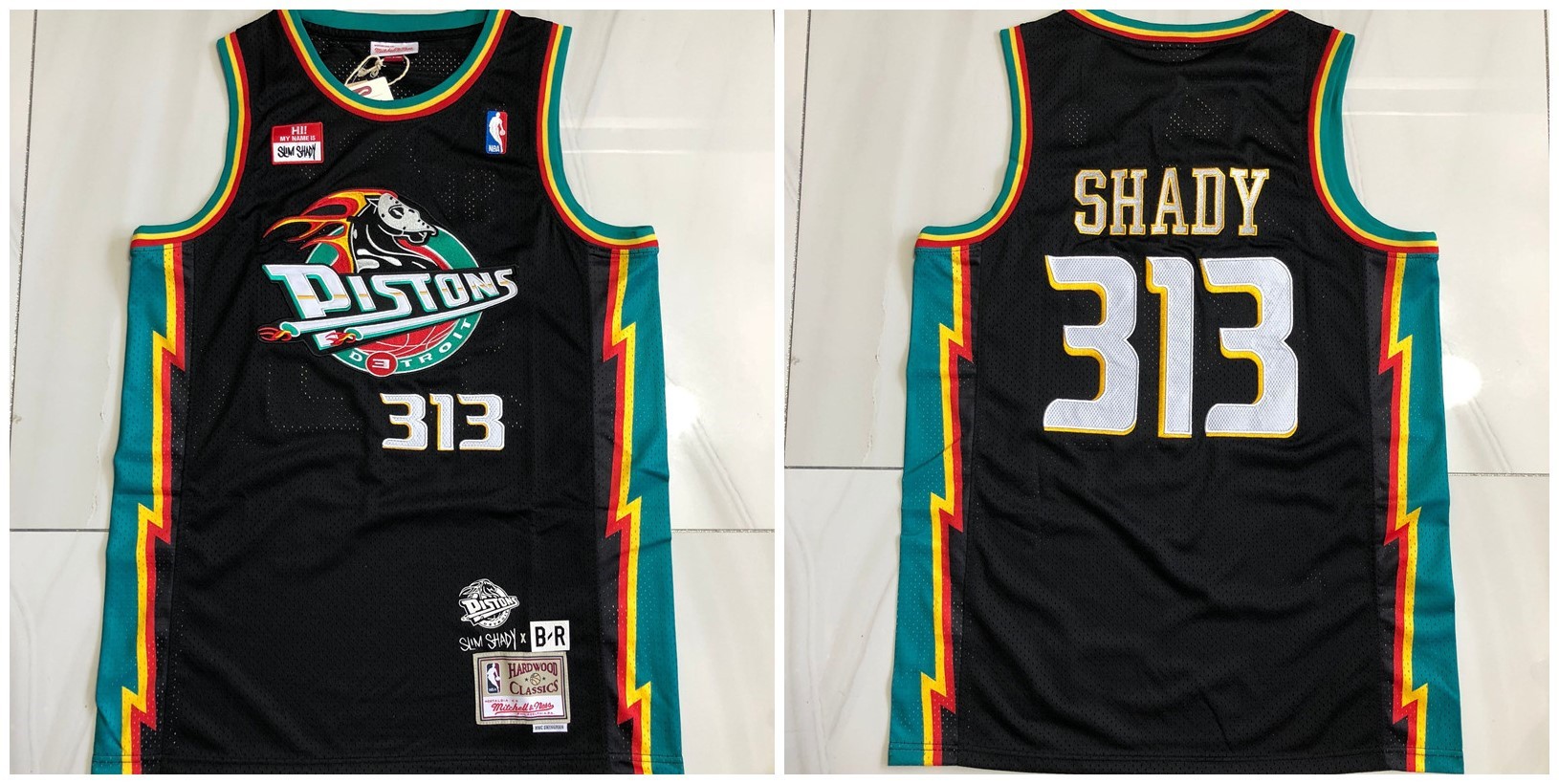 Pistons 313 Slim Shad Black Men Jersey
