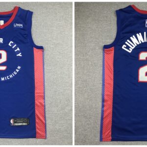Pistons 2 Cade Cunningham Blue White Men Jersey