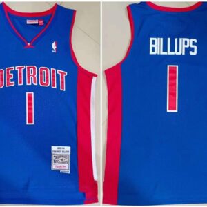 Pistons 1 Chauncey Billups 2003-04 Blue Throwback Men Jersey