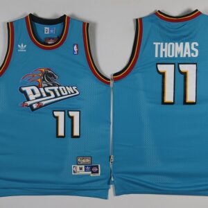 Pistons 11 Isiah Thomas Blue Hardwood Classics Mesh Men Jersey