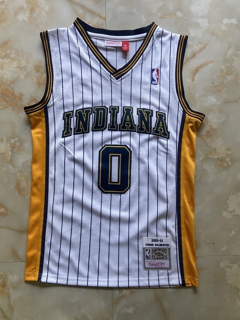 NBA Indiana Pacers 0 Haliburton White Throwback Men Jersey
