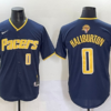 Pacers 0 Haliburton Navy Finals Baseball Vapor Limited Men Jersey
