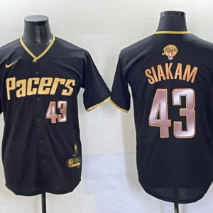 Pacers 43 Pascal Siakam Black Gold Finals Baseball Vapor Limited Men Jersey