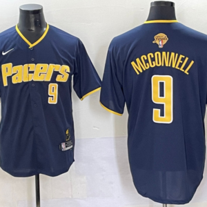 Pacers 9 T.J. McConnell Navy Finals Baseball Vapor Limited Men Jersey