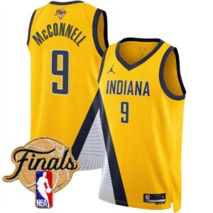 Pacers 9 T.J. McConnell Yellow 2025 Finals Statement Edition Men Jersey