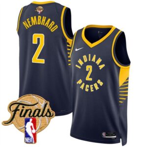 Pacers 2 Andrew Nembhard Navy 2025 Finals Icon Edition Men Jersey