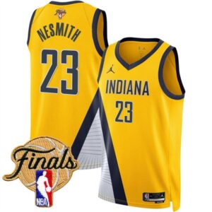 Pacers 23 Aaron Nesmith Yellow 2025 Finals Statement Edition Men Jersey