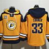 Pacers 33 Myles Turner Yellow Lace-Up Pullover Hoodie