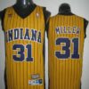 Pacers 31 Reggie Miller Yellow Throwback Men Jersey