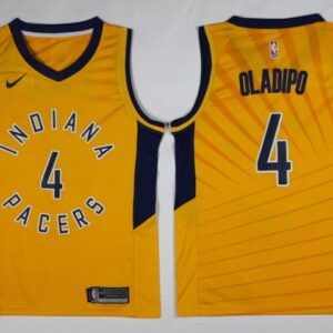 Pacers 4 Victor Oladipo Yellow Men Jersey