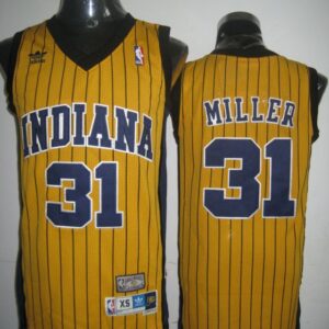 Pacers 31 Reggie Miller Yellow Throwback Men Jersey