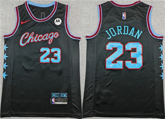 Bulls 23 Michael Jordan Black 2025-26 City Edition Men Jersey
