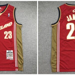 Cavaliers 23 Lebron James Red 2003-04 Hardwood Classics Men Jersey