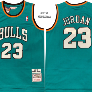 Bulls 23 Michael Jordan Green Hardwood Classics Men Jersey