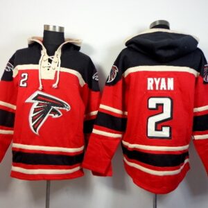 Atlanta Falcons No.2 Matt Ryan Red Sawyer Hooded Sweatshirt Men's Football Jersey