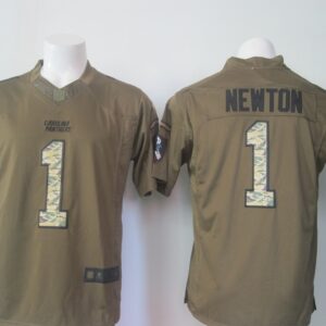 Carolina Panthers 1 Cam Newton Green Salute To Service Limited Men Jersey