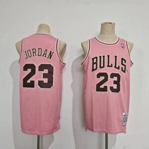 Bulls 23 Michael Jordan Pink Throwback Men Jersey