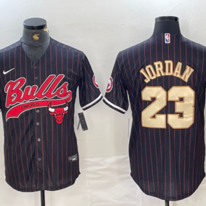 Bulls 23 Michael Jordan Black Red Vapor Baseball Limited Men Jersey