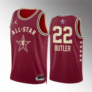 Heat 22 Jimmy Butler Crimson 2024 All Star Jordan Men Jersey