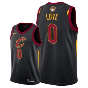 Cavaliers 0 Kevin Love 2018 Finals Patch Black Men Jersey