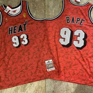 Bape x Heat Red Throwback Men Jersey